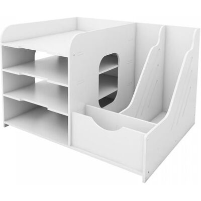 B.LIVEM Organisateur de Bureau Accessoires Rangement Corbeille Document Organiseur Boîte de Rangement Bureau Tiroir Bac Courrier Blanc - Publicité B.LIVEM Organisateur de Bureau Accessoires Rangement Corbeille Document Organiseur Boîte de Rangement Bureau Tiroir Bac Courrier Blanc - Publicité