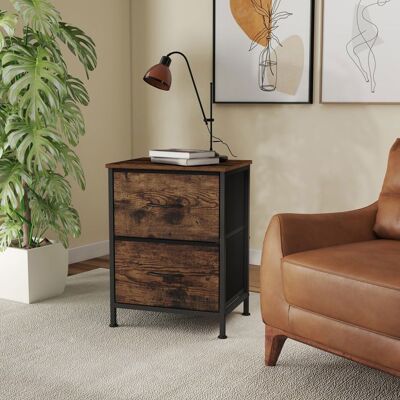 SONGMICS Chevet Table de Chevet avec 2 Tiroirs pour Chambre Marron et Noir Noir - Publicité SONGMICS Chevet Table de Chevet avec 2 Tiroirs pour Chambre Marron et Noir Noir - Publicité