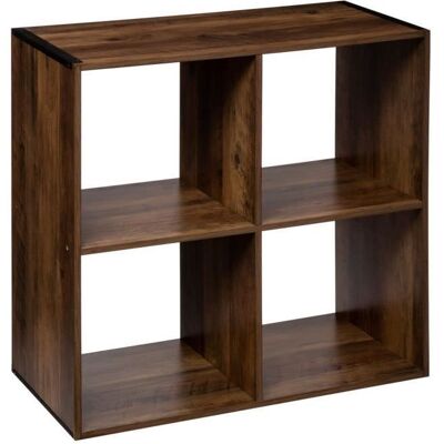 Étagère en bois PEGANE - 4 cases - marron foncé - 67x32x67cm Marron - Publicité Étagère en bois PEGANE - 4 cases - marron foncé - 67x32x67cm Marron - Publicité