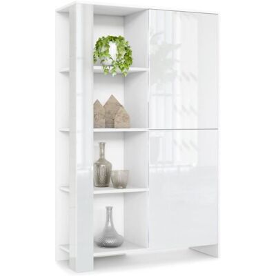 VLADON Buffet Haut Canto meuble haut avec 2 portes et 8 compartiments blanc mat-blanc brillant-blanc haute brillance (95 x 1515 x 36 Blanc - Publicité VLADON Buffet Haut Canto meuble haut avec 2 portes et 8 compartiments blanc mat-blanc brillant-blanc haute brillance (95 x 1515 x 36 Blanc - Publicité