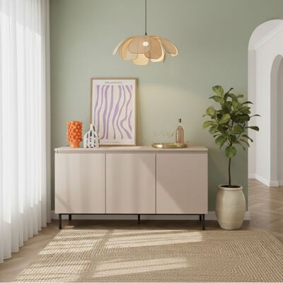 BAÏTA Buffet ARNI cachemire 3 portes 150cm - Beige Beige - Publicité BAÏTA Buffet ARNI cachemire 3 portes 150cm - Beige Beige - Publicité