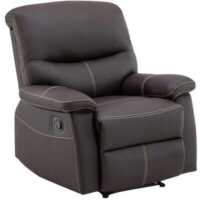 VENTE-UNIQUE Fauteuil relax en simili marron CANBY Marron - Publicité VENTE-UNIQUE Fauteuil relax en simili marron CANBY Marron - Publicité
