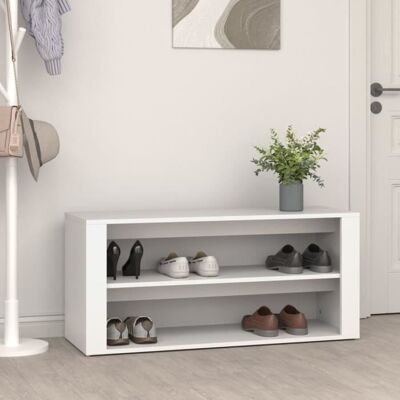 vidaXL Rangement à chaussures en bois synthétique blanc - Armoire à chaussures - Publicité vidaXL Rangement à chaussures en bois synthétique blanc - Armoire à chaussures - Publicité