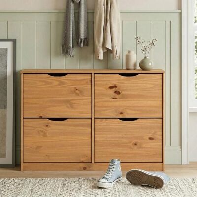 Idimex - ShoeCabinet2x2PineHoney - 2x2 - Pine Honey - Chaise? Schuhschrank - Publicité Idimex - ShoeCabinet2x2PineHoney - 2x2 - Pine Honey - Chaise? Schuhschrank - Publicité