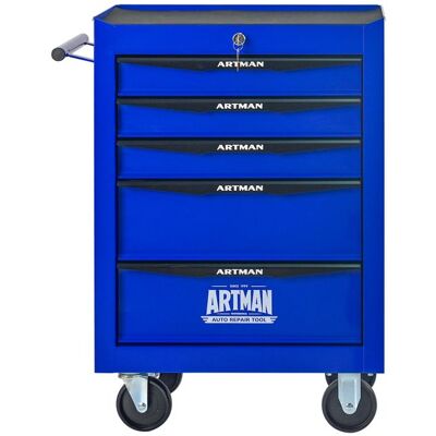 Chariot à outils - OEM - 5 tiroirs - Acier - Noir & Bleu - 52.4x33x65.6 cm Noir - Publicité Chariot à outils - OEM - 5 tiroirs - Acier - Noir & Bleu - 52.4x33x65.6 cm Noir - Publicité