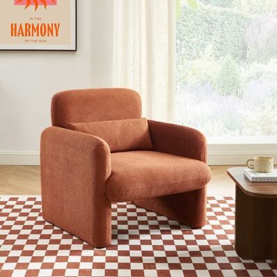 BAÏTA Fauteuil OMA tissu brique - Terracotta Marron - Publicité BAÏTA Fauteuil OMA tissu brique - Terracotta Marron - Publicité