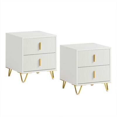 SoBuy Lot de 2 Tables de Chevet avec 2 Tiroirs Meuble de Rangement Moderne pour Chambre Salon Blanc 40x40x47cm Noir - Publicité SoBuy Lot de 2 Tables de Chevet avec 2 Tiroirs Meuble de Rangement Moderne pour Chambre Salon Blanc 40x40x47cm Noir - Publicité