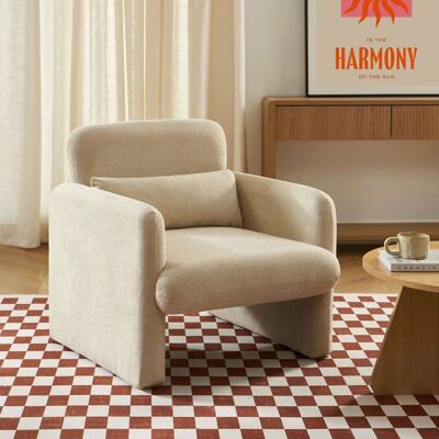 BAÏTA Fauteuil OMA tissu beige Beige - Publicité BAÏTA Fauteuil OMA tissu beige Beige - Publicité
