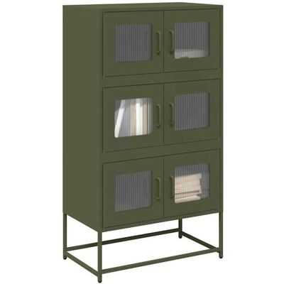 vidaXL Buffet haut vert olive 68x39x123 cm acier armoire armoire de rangement buffet haut armoire latérale armoire 853354 Vert - Publicité vidaXL Buffet haut vert olive 68x39x123 cm acier armoire armoire de rangement buffet haut armoire latérale armoire 853354 Vert - Publicité