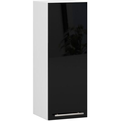 Meuble de cuisine haut AKORD W30 OLIWIA modulable Blanc 30 cm 1 porte façade Noir Brillant 2 étagères 30x30x72 cm Blanc - Publicité Meuble de cuisine haut AKORD W30 OLIWIA modulable Blanc 30 cm 1 porte façade Noir Brillant 2 étagères 30x30x72 cm Blanc - Publicité