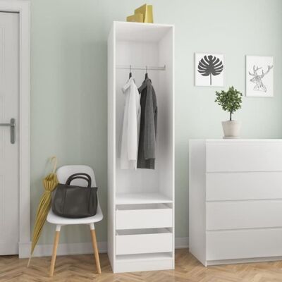 Armoire avec tiroirs vidaXL - 50x50x200 cm - Blanc - Armoire - Publicité Armoire avec tiroirs vidaXL - 50x50x200 cm - Blanc - Armoire - Publicité
