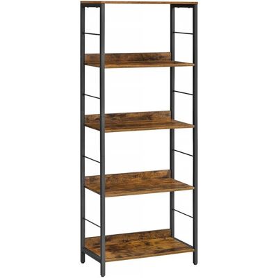 VASAGLE Bibliothèque sur 5 Niveaux avec Panneaux Arrière Style Industriel pour Salon Étude Bureau à Domicile Marron Rustique et Noir Marron - Publicité VASAGLE Bibliothèque sur 5 Niveaux avec Panneaux Arrière Style Industriel pour Salon Étude Bureau à Domicile Marron Rustique et Noir Marron - Publicité