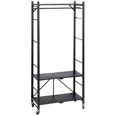 Penderie - FIVE - Pliable - Métal Noir - 2 Étagères - 164 cm - 120 kg Blanc - Publicité Penderie - FIVE - Pliable - Métal Noir - 2 Étagères - 164 cm - 120 kg Blanc - Publicité