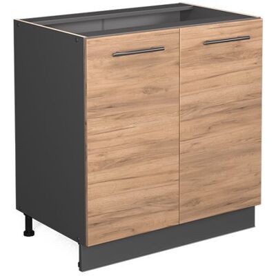 Meuble bas sous-évier Fame-Line 80cm avec étagère sans PT Chêne de force doré/Anthracite Vicco 38296 Jaune - Publicité Meuble bas sous-évier Fame-Line 80cm avec étagère sans PT Chêne de force doré/Anthracite Vicco 38296 Jaune - Publicité