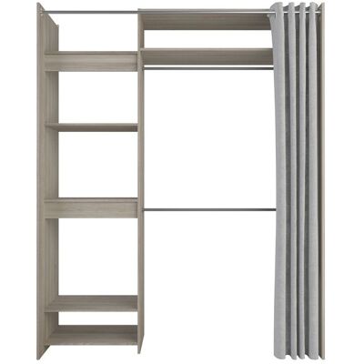 PEGANE Kit dressing extensible 1 colonne 2 penderies avec rideau couleur chêne clair - Largeur 1111 x Profondeur 501 x Hauteur 2085 cm Beige - Publicité PEGANE Kit dressing extensible 1 colonne 2 penderies avec rideau couleur chêne clair - Largeur 1111 x Profondeur 501 x Hauteur 2085 cm Beige - Publicité