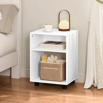 Chevet avec roulettes EUGAD Caisson Mobile 40x35x55cm Blanc E0EG0058 Blanc - Publicité Chevet avec roulettes EUGAD Caisson Mobile 40x35x55cm Blanc E0EG0058 Blanc - Publicité