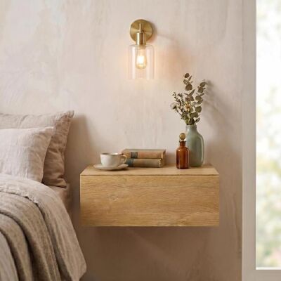 Idimex Chevet suspendu OCEANE étagère murale avec 1 tiroir sans poignée en bois décor chêne sauvage Marron - Publicité Idimex Chevet suspendu OCEANE étagère murale avec 1 tiroir sans poignée en bois décor chêne sauvage Marron - Publicité