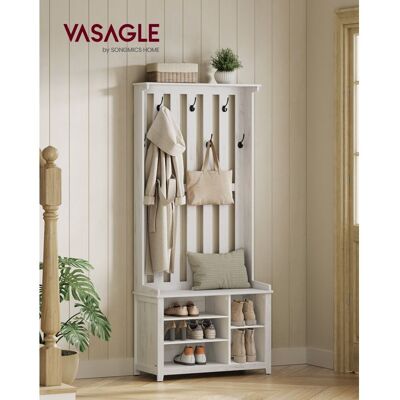VASAGLE Vestiaire porte-Manteau 7 Crochets Doubles pour l’Entrée Chambre Salon 35 x 81 x 180 cm Blanc Nuage Blanc - Publicité VASAGLE Vestiaire porte-Manteau 7 Crochets Doubles pour l’Entrée Chambre Salon 35 x 81 x 180 cm Blanc Nuage Blanc - Publicité