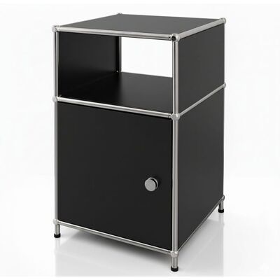 FLOORDIREKT Étagère métal chromé design épuré Concept Epuré MK-040 : 3 étages 40 x 40 x 65 cm Noir Noir - Publicité FLOORDIREKT Étagère métal chromé design épuré Concept Epuré MK-040 : 3 étages 40 x 40 x 65 cm Noir Noir - Publicité