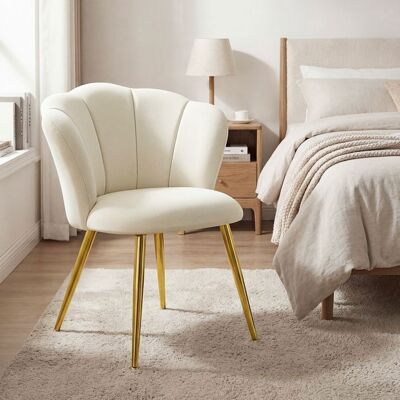 VASAGLE Fauteuil de salon en Velours fauteuil moderne design Chaise coiffeuse Pieds Acier Salon Chambre Blanc crème Blanc - Publicité VASAGLE Fauteuil de salon en Velours fauteuil moderne design Chaise coiffeuse Pieds Acier Salon Chambre Blanc crème Blanc - Publicité