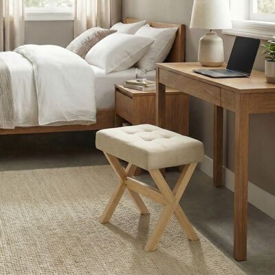 SONGMICS Tabouret de Coiffeuse Rembourré Pied en Bois pour Chambre Dressing Entrée 32 x 42 x 46 cm Beige et Naturel Beige - Publicité SONGMICS Tabouret de Coiffeuse Rembourré Pied en Bois pour Chambre Dressing Entrée 32 x 42 x 46 cm Beige et Naturel Beige - Publicité