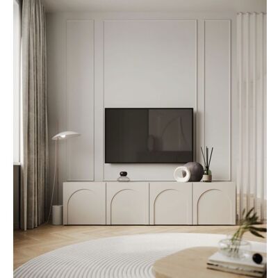 SELSEY Meuble TV à 4 portes - ARKADIA - 200 cm - gris cachemire Gris - Publicité SELSEY Meuble TV à 4 portes - ARKADIA - 200 cm - gris cachemire Gris - Publicité