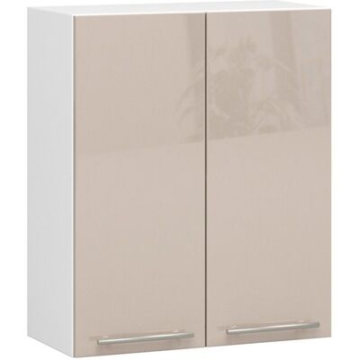 Meuble de cuisine haut AKORD W60 OLIWIA modulable Blanc 60 cm 2 portes façade Cappuccino Brillant 2 étagères 60x30x72 cm Blanc - Publicité Meuble de cuisine haut AKORD W60 OLIWIA modulable Blanc 60 cm 2 portes façade Cappuccino Brillant 2 étagères 60x30x72 cm Blanc - Publicité