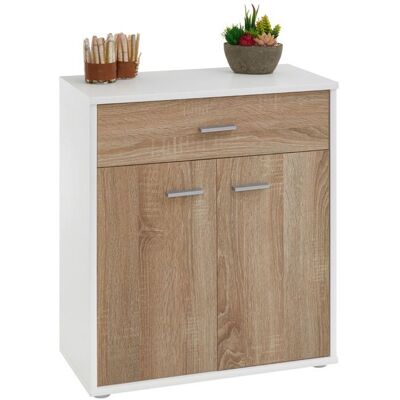 Idimex Buffet salle à manger MONACO L 60 cm coloris blanc et chêne sonoma avec 1 tirroir et 2 portes Blanc - Publicité Idimex Buffet salle à manger MONACO L 60 cm coloris blanc et chêne sonoma avec 1 tirroir et 2 portes Blanc - Publicité