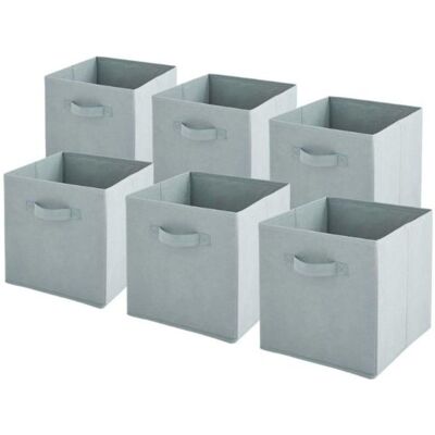 BOX AND BEYOND Lot de 6 paniers pliables en tissu sauge 31 x 31 x 31 cm Vert - Publicité BOX AND BEYOND Lot de 6 paniers pliables en tissu sauge 31 x 31 x 31 cm Vert - Publicité