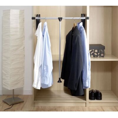 Penderie escamotable - WENKO - Barre dressing télescopique - Aluminium - 87-130x865 cm - Argent mat Gris - Publicité Penderie escamotable - WENKO - Barre dressing télescopique - Aluminium - 87-130x865 cm - Argent mat Gris - Publicité