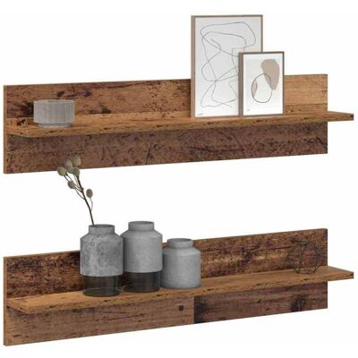 VIDAXL Printemps 2026 SoldesMeuble Étagère/Mini Bibliothèque - desgin classique - Étagère Murale avec étagère 2 pcs Bois Ancien 80x115x1 Marron - Publicité VIDAXL Printemps 2026 SoldesMeuble Étagère/Mini Bibliothèque - desgin classique - Étagère Murale avec étagère 2 pcs Bois Ancien 80x115x1 Marron - Publicité