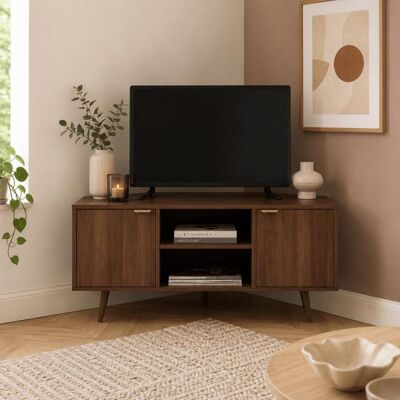 BAÏTA Meuble TV dangle JEANNE effet noyer 115cm - Bois Marron - Publicité BAÏTA Meuble TV dangle JEANNE effet noyer 115cm - Bois Marron - Publicité
