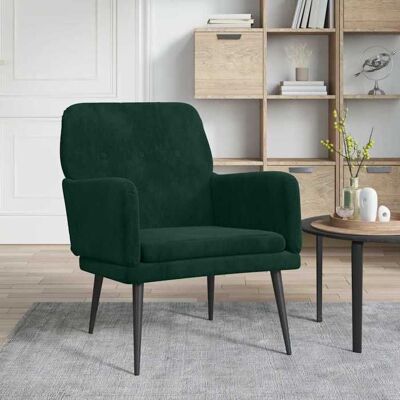 vidaXL Fauteuil Vert foncé 62x79x79 cm Velours 351406 Vert - Publicité vidaXL Fauteuil Vert foncé 62x79x79 cm Velours 351406 Vert - Publicité