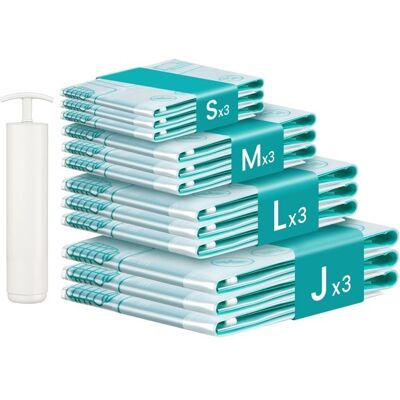 SONGMICS Housse De Rangement sous Vide Lot de 12 Réutilisables Rangement pour Draps et Vêtements Transparent - Publicité SONGMICS Housse De Rangement sous Vide Lot de 12 Réutilisables Rangement pour Draps et Vêtements Transparent - Publicité
