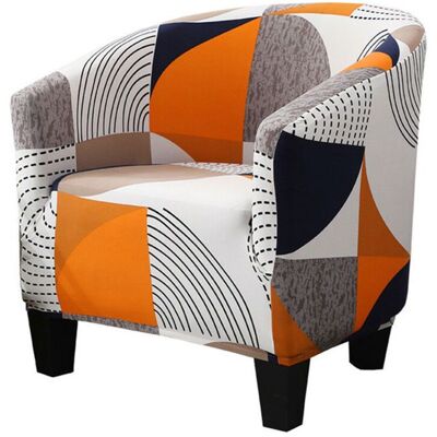 Housse de fauteuil convertible housse de canapé imprimé géométrique YYV Orange - Publicité Housse de fauteuil convertible housse de canapé imprimé géométrique YYV Orange - Publicité