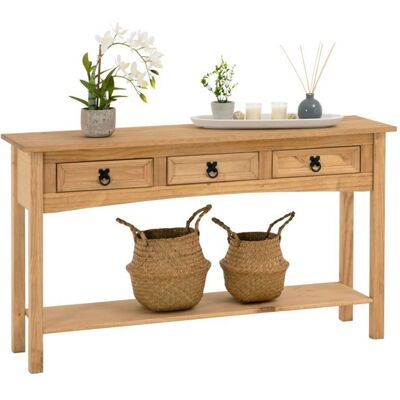 IDIMEX Console Meuble SALSA Table dappoint en Bois Meuble de Rangement Entrée ou Salon avec 3 tiroirs en pin Massif Marron - Publicité IDIMEX Console Meuble SALSA Table dappoint en Bois Meuble de Rangement Entrée ou Salon avec 3 tiroirs en pin Massif Marron - Publicité