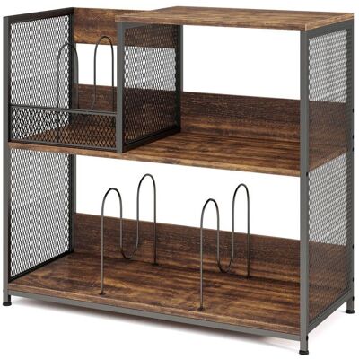 GOPLUS Petit Meuble Rangement pour Platine Vinyle à 3 niveaux83x36x765CM-3 Séparateurs Amovibles et Structure Métallique Marron - Publicité GOPLUS Petit Meuble Rangement pour Platine Vinyle à 3 niveaux83x36x765CM-3 Séparateurs Amovibles et Structure Métallique Marron - Publicité