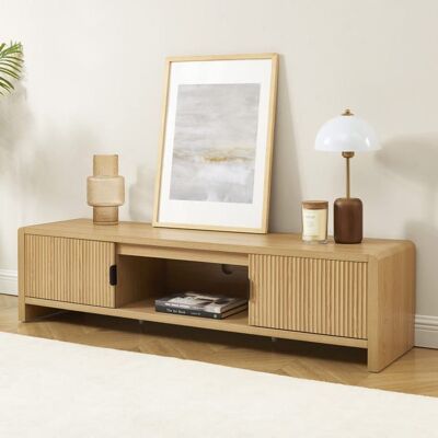 BAÏTA Meuble TV UTICA effet chêne 160cm Marron - Publicité BAÏTA Meuble TV UTICA effet chêne 160cm Marron - Publicité