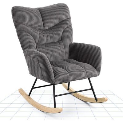FlexiSpot Fauteuil Relax à Bascule en Velours Côtelé Rocking Chair Design Idéal pour Salon Balcon Accoudoirs Gris Gris - Publicité FlexiSpot Fauteuil Relax à Bascule en Velours Côtelé Rocking Chair Design Idéal pour Salon Balcon Accoudoirs Gris Gris - Publicité