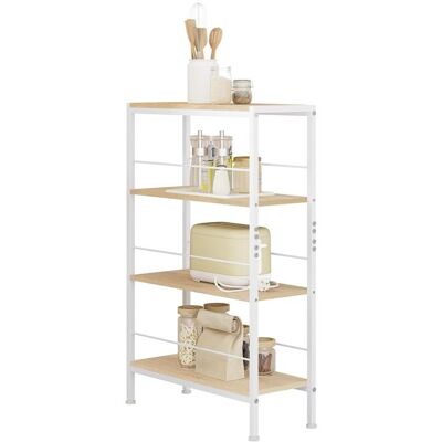 WOLTU Étagère Rangement Étagère Étroite à 4 Niveaux pour Cuisine Salon en MDF Cadre Métallique Chêne Clair+Blanc 50x20x78cm Jaune - Publicité WOLTU Étagère Rangement Étagère Étroite à 4 Niveaux pour Cuisine Salon en MDF Cadre Métallique Chêne Clair+Blanc 50x20x78cm Jaune - Publicité