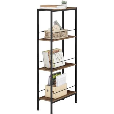 WOLTU Étagère Étroite à 4 Niveaux Étagère Angle pour Cuisine Salon en MDF Cadre Métallique Marron Rustique+Noir 50x20x110cm Marron - Publicité WOLTU Étagère Étroite à 4 Niveaux Étagère Angle pour Cuisine Salon en MDF Cadre Métallique Marron Rustique+Noir 50x20x110cm Marron - Publicité