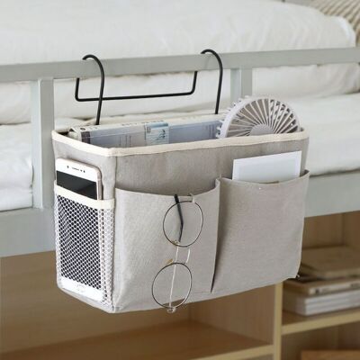 RICEEL Pochette de lit 1 pièce sac de rangement de chevet organisateur de rangement de lit suspendu organisateur de poche de lit étanch - Publicité RICEEL Pochette de lit 1 pièce sac de rangement de chevet organisateur de rangement de lit suspendu organisateur de poche de lit étanch - Publicité
