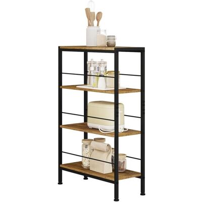 WOLTU Étagère Rangement Étagère Étroite à 4 Niveaux pour CuisineSalon en MDF Cadre Métallique Marron Rustique+Noir Marron - Publicité WOLTU Étagère Rangement Étagère Étroite à 4 Niveaux pour CuisineSalon en MDF Cadre Métallique Marron Rustique+Noir Marron - Publicité
