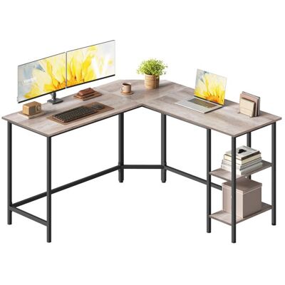Bureau dangle VASAGLE - Style industriel - Grège et Noir - Avec étagère de rangement Gris - Publicité Bureau dangle VASAGLE - Style industriel - Grège et Noir - Avec étagère de rangement Gris - Publicité