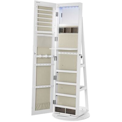 Armoire à Bijoux - SONGMICS - Verrouillable LED Pivotant 360° Blanc Grège Blanc - Publicité Armoire à Bijoux - SONGMICS - Verrouillable LED Pivotant 360° Blanc Grège Blanc - Publicité
