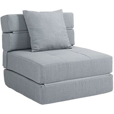 Canapé-lit - HOMCOM - convertible fauteuil 1 place- avec 1 coussin déhoussable - gris clair Gris - Publicité Canapé-lit - HOMCOM - convertible fauteuil 1 place- avec 1 coussin déhoussable - gris clair Gris - Publicité