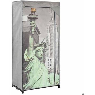 VIDAXL En PromotionGarde-robe - SHIELD - Cabinet chambre - Cadre stable - New York 75x45x160cm Tissu 5385853 Gris - Publicité VIDAXL En PromotionGarde-robe - SHIELD - Cabinet chambre - Cadre stable - New York 75x45x160cm Tissu 5385853 Gris - Publicité