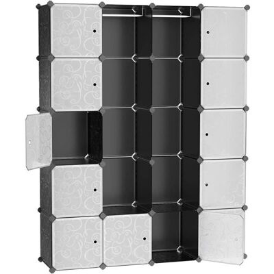 Armoire XXL MENGDA - Plastique Noir - 20 Cubes - 147x37x183cm - Rangement et Penderie Noir - Publicité Armoire XXL MENGDA - Plastique Noir - 20 Cubes - 147x37x183cm - Rangement et Penderie Noir - Publicité