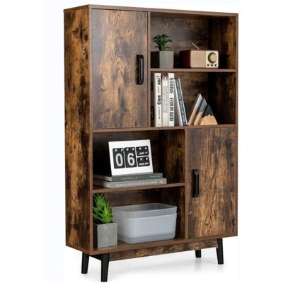 GIANTEX Meuble de Rangement à 4 Niveaux-4 Étagères Ouvertes-2 Compartiments avec Portes-Pieds en Bois dHévéa-80x24x1195 cm-Marron Marron - Publicité GIANTEX Meuble de Rangement à 4 Niveaux-4 Étagères Ouvertes-2 Compartiments avec Portes-Pieds en Bois dHévéa-80x24x1195 cm-Marron Marron - Publicité