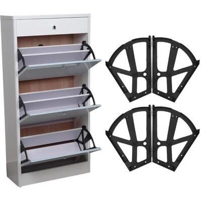 Accessoire de meubles - Durable - Charnière darmoire à chaussures - Acier laminé à froid - Noir - 4 pièces Blanc - Publicité Accessoire de meubles - Durable - Charnière darmoire à chaussures - Acier laminé à froid - Noir - 4 pièces Blanc - Publicité